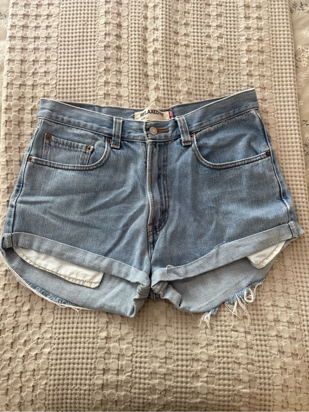 Levi's Light Blue Relaxed Denim Shorts